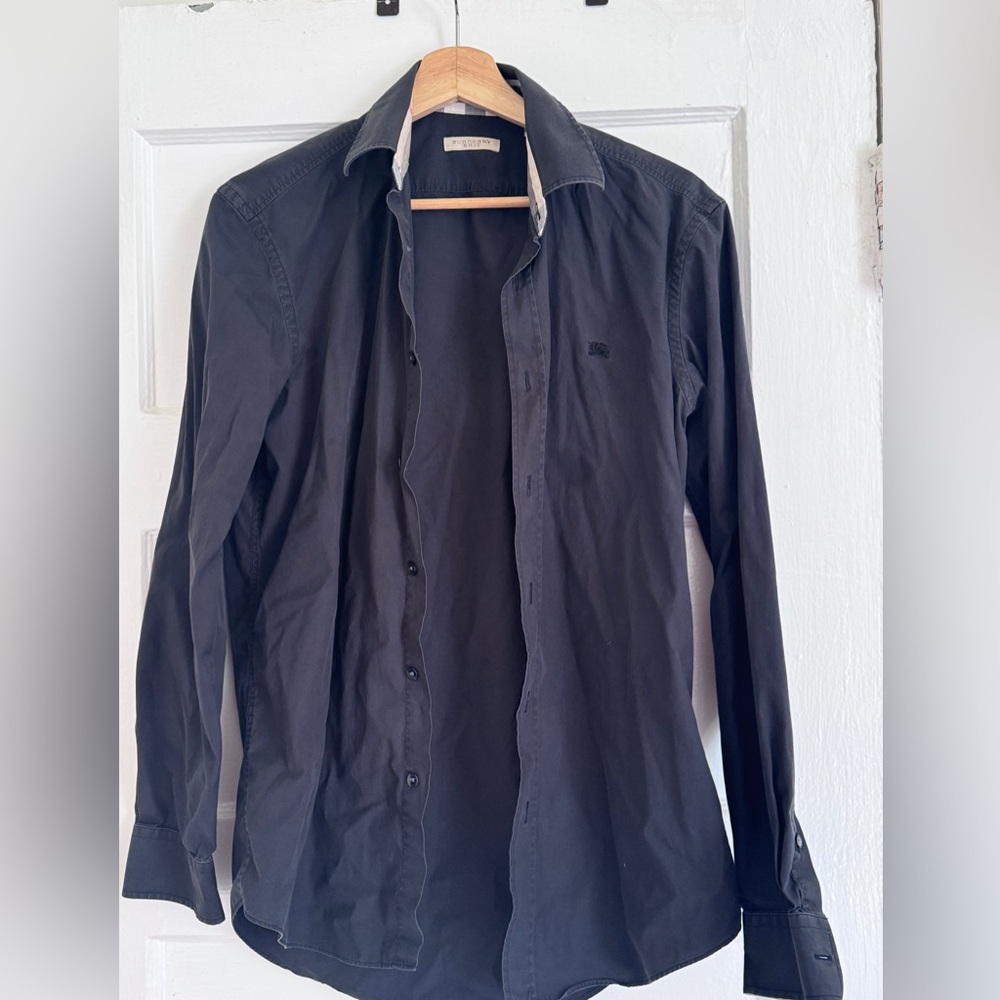 Burberry dark grey shirt.